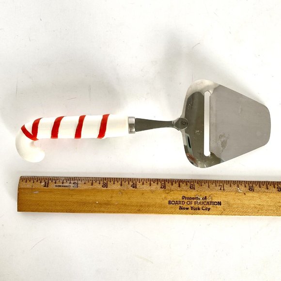 Vintage Cooks Tools Cheese Slicer Plane Stainless Ceramic Christmas Candy Cane - Picture 6 of 6